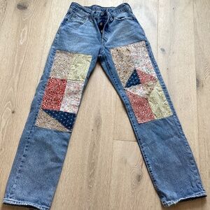 Vintage Levi’s 150 Anniversary Patchwork Jeans Road Tripping size 24